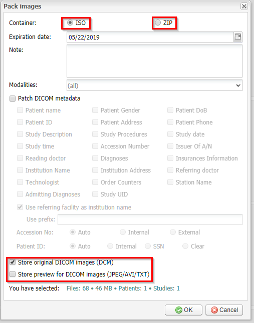 cdr dicom export images to disk drive